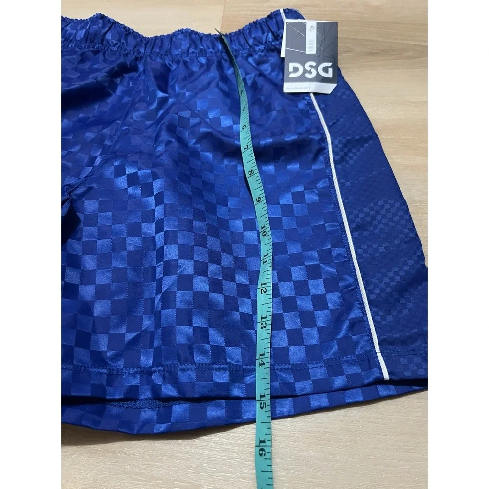 NWT DSG Boys L Woven Soccer Short Team Royal Blue Geometric Regular Size Large‎